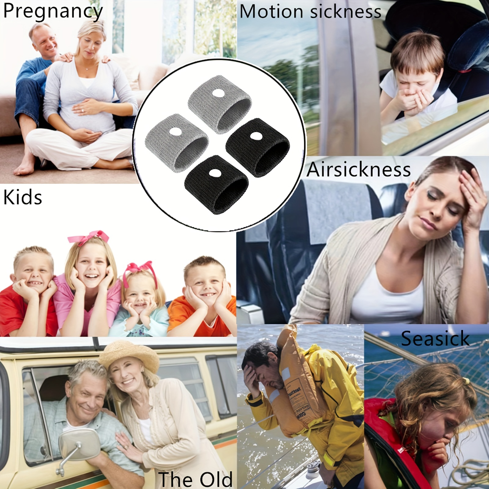 Anti Motion Sickness Wrist Supports, 2pcs Set